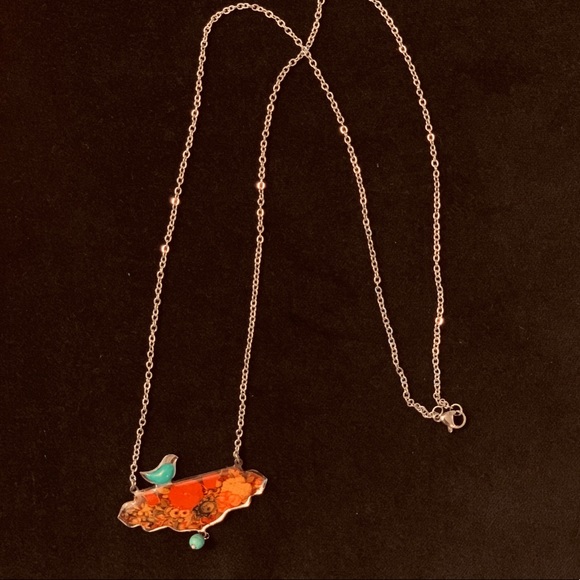 Persian Golo Morgh (flower and the bird) necklace - Picture 2 of 4